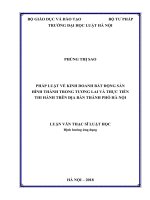 Pháp luật về kinh doanh bất động sản hình thành trong tương lai và thực tiễn thi hành trên địa bàn thành phố hà nội  