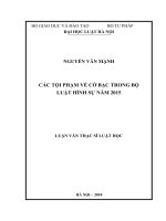 Các tội phạm về cờ bạc trong Bộ luật Hình sự năm 2015