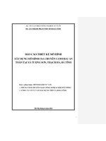 BÁO CÁO THIẾT KẾ MÔ HÌNH XÂY DỰNG MÔ HÌNH CSA CHUYÊN CANH RAU AN TOÀN TẠI XÃ TƯỢNG SƠN, THẠCH HÀ, HÀ TĨNH