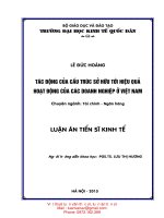 Tác động của cấu trúc sở hữu tới hiệu quả hoạt động của doanh nghiệp ở Việt Nam