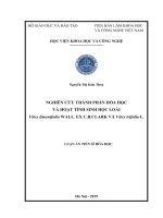 Nghiên cứu thành phần hóa học và hoạt tính sinh học loài vitex limonifolia wall  ex c b  clark và vitex trifolia l 