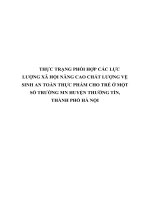 THỰC TRẠNG PHỐI hợp các lực LƯỢNG xã hội NÂNG CAO CHẤT LƯỢNG VSATTP CHO TRẺ ở một số TRƯỜNG MN HUYỆN THƯỜNG tín, THÀNH PHỐ hà nội 