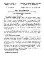 báo cáo thành tích đề nghị bằng khen thành phố