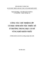 CÔNG TÁC CHỦ NHIỆM LỚP CÓ HỌC SINH DÂN TỘC THIỂU SỐ Ở TRƯỜNG TRUNG HỌC CƠ SỞVÙNG KHÓ KHĂN NHẤT