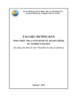 TÀI LIỆU HƯỚNG DẪN TỔNG ĐIỀU TRA CƠ SỞ KINH TẾ, HÀNH CHÍNH, SỰ NGHIỆP NĂM 2012