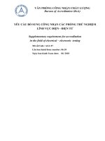 yêu cầu bổ sung để công nhận các phòng thử nghiệm lĩnh vực điện,điện tử