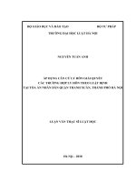 Áp dụng căn cứ ly hôn giải quyết các trường hợp ly hôn theo luật định tại Tòa án nhân dân quận Thanh Xuân, thành phố Hà Nội