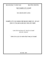 Nghiên cứu xác định chế độ hàn điện xỉ   áp lực tối ưu ứng dụng để hàn nối cốt thép tt 