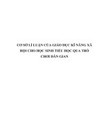 CƠ sở lí LUẬN của GIÁO dục kĩ NĂNG xã hội CHO học SINH TIỂU học QUA TRÒ CHƠI dân GIAN