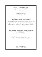 Thực trạng bệnh quanh răng và hiệu quả can thiệp trên người bệnh điều trị thay thế nghiện các chất dạng thuốc phiện bằng methadone tại thái nguyên tt 