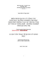 Biện pháp quản lý công tác giáo dục hướng nghiệp cho học sinh phổ thông tại các trung tâm kỹ thuật tổng hợp   hướng nghiệp, tỉnh quảng trị (tt) 