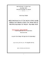 Biện pháp quản lý ứng dụng công nghệ thông tin trong công tác sinh viên ở trường đại học sư phạm   đại học huế (tt) 