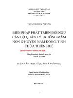 Biện pháp phát triển đội ngũ cán bộ quản lý trường mầm non ở huyện nam đông, tỉnh thừa thiên huế (tt) 