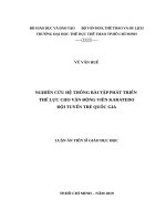 Nghiên cứu hệ thống bài tập phát triển thể lực cho vận động viên karatedo đội tuyển trẻ quốc gia