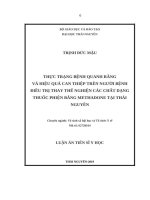 Thực trạng bệnh quanh răng và hiệu quả can thiệp trên người bệnh điều trị thay thế nghiện các chất dạng thuốc phiện bằng methadone tại thái nguyên