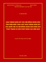 Hoạt động giám sát của hội đồng nhân dân tỉnh điện biên theo luật hoạt động giám sát của quốc hội và hội đồng nhân dân năm 2015   thực trạng và giải pháp nâng cao hiệu quả  