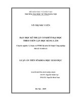 Dạy học kĩ thuật cơ khí ở đại học theo tiếp cận học bằng làm 