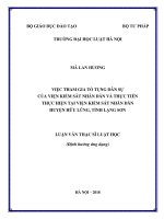 Việc tham gia tố tụng dân sự của viện kiểm sát nhân dân và thực tiễn thực hiện tại viện kiểm sát nhân dân huyện hữu lũng, tỉnh lạng sơn  