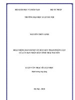 Hoạt động ban hành văn bản quy phạm pháp luật của ủy ban nhân dân tỉnh thái nguyên  