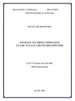 Đánh giá tác động chính sách của dự án luật chuyển đổi giới tính  