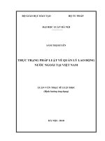 Thực trạng pháp luật về quản lý lao động nước ngoài tại việt nam  
