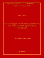 Cải cách thủ tục hành chính theo cơ chế một cửa liên thông tại huyện điện biên đông, tỉnh điện biên  