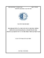 Bảo hộ quyền của nhà sản xuất chương trình bóng đá giải ngoại hạng anh dưới góc độ pháp luật quốc tế và vấn đề thực thi tại việt nam  