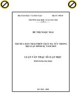 Tội mua bán trái phép chất ma túy trong bộ luật hình sự năm 2015  