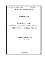 Quản lý nhà nước đối với hoạt động tín ngưỡng, tôn giáo ở việt nam trong giai đoạn hiện nay  