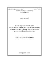 Bảo đảm quyền tranh tụng của đương sự trong bộ luật tố tụng dân sự năm 2015 và thực tiễn tại tòa án nhân dân huyện lộc bình, tỉnh lạng sơn  