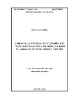 Nhiệm vụ, quyền hạn của viện kiểm sát trong giai đoạn truy tố theo quy định của bộ luật tố tụng hình sự năm 2015  