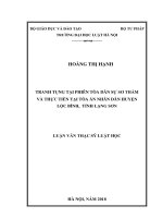 Tranh tụng tại phiên tòa dân sự sơ thẩm và thực tiễn tại tòa án nhân dân huyện lộc bình, tỉnh lạng sơn  