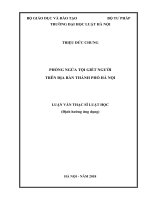 Phòng ngừa tội giết người trên địa bàn thành phố hà nội  