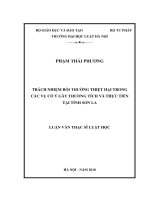 Trách nhiệm bồi thường thiệt hại trong các vụ cố ý gây thương tích và thực tiễn tại tỉnh sơn la  