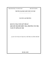 Quản lý hệ thống hạ tầng kỹ thuật khu đô thị miêu nha, phường tây mỗ, quận nam từ liêm, hà nội 