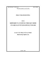 Khởi kiện vụ án dân sự theo quy định của bộ luật tố tụng dân sự năm 2015  