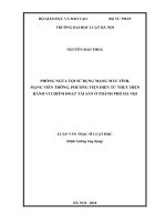 Phòng ngừa tội sử dụng mạng máy tính, mạng viễn thông, phương tiện điện tử thực hiện hành vi chiếm đoạt tài sản ở thành phố hà nội  