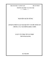 Áp dụng pháp luật giải quyết vấn đề nuôi con chung của vợ chồng khi ly hôn  