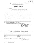 Đơn xác nhận là sinh viên đang học tại trường đại học