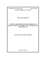 Cưỡng chế kê biên tài sản trong thi hành án dân sự và thực tiễn áp dụng tại tỉnh sơn la