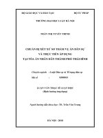 Chuẩn bị xét xử sơ thẩm vụ án dân sự và thực tiễn áp dụng tại tòa án nhân dân thành phố thái bình  
