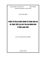 Phản tố của bị đơn trong tố tụng dân sự và thực tiễn tại các tòa án nhân dân ở tỉnh lạng sơn  