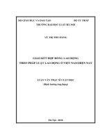 Giao kết hợp đồng lao động theo pháp luật lao động ở việt nam hiện nay