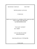 Pháp luật về quản lý lao động nước ngoài tại việt nam và thực tiễn thi hành tại thành phố hà nội  