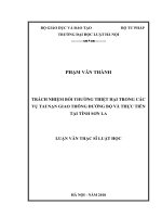 Trách nhiệm bồi thường thiệt hại trong các vụ tai nạn giao thông đường bộ và thực tiễn tại tỉnh sơn la  