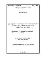 Các biện pháp thu thập chứng cứ của tòa án và thực tiễn tại tòa án nhân dân thành phố thái bình  