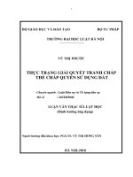 Thực trạng giải quyết tranh chấp thế chấp quyền sử dụng đất  