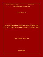 Quản lý hành chính nhà nước về báo chí tại tỉnh điện biên – thực trạng và giải pháp  