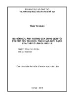 Nghiên cứu ảnh hưởng của dung dịch tôi polyme đến tổ chức, tính chất, biến dạng của thép ổ lăn OL 100cr1,5 tt