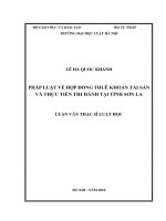 Pháp luật về hợp đồng thuê khoán tài sản và thực tiễn thi hành tại tỉnh sơn la  